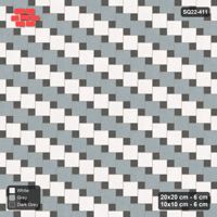 Interlock (Pasco) 20x20 cm · SQ22-411 · Offset Lattice, Rows - Monochrome (Mirrored)