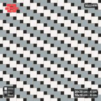 Interlock (Pasco) 20x20 cm · SQ22-416 · Offset Lattice, Rows - Tuxedo (Mirrored)