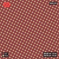 Interlock (Pasco) 20x20 cm · SQ22-418 · Offset Lattice, Solid - Terracotta (Mirrored)