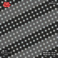Interlock (Pasco) 20x20 cm · SQ22-419 · Offset Lattice, Bands - Graphite Scale