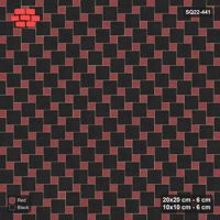 Interlock (Pasco) 20x20 cm · SQ22-441 · Offset Lattice, Swapped - Red & Black