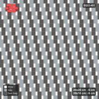 Interlock (Pasco) 20x20 cm · SQ22-451 · Square Pair + Half-Plank Step, Checker, Right - Monochrome