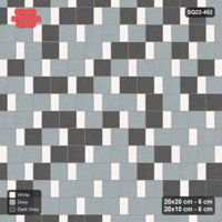 Interlock (Pasco) 20x20 cm · SQ22-452 · Square Pair + Half-Plank Step, Blend, Right - Monochrome