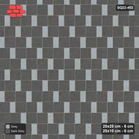 Interlock (Pasco) 20x20 cm · SQ22-453 · Square Pair + Half-Plank Step, Solid, Left - Charcoal Edge