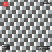 Interlock (Pasco) 20x20 cm · SQ22-454 · Square Pair + Half-Plank, Alt, Right - Monochrome + Kerb