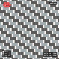 Interlock (Pasco) 20x20 cm · SQ22-459 · Square Pair + Half-Plank Step, Pairs, Right - Monochrome