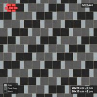 Interlock (Pasco) 20x20 cm · SQ22-463 · Square Pair + Half-Plank Step, Pairs, Left - Graphite Scale