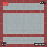 Interlock (Pasco) 20x20 cm · SQ22-47 · Framed Twin Red Bands