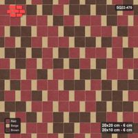 Interlock (Pasco) 20x20 cm · SQ22-470 · Square Pair + Half-Plank Step, Blend, Left - Tuscany + Kerb