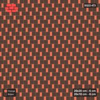 Interlock (Pasco) 20x20 cm · SQ22-473 · Square Pair + Half-Plank Step, Solid, Left - Burnt Clay
