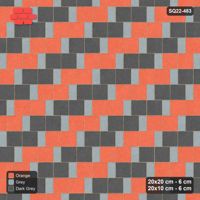 Interlock (Pasco) 20x20 cm · SQ22-483 · Square Pair + Half-Plank Step, Pairs, Left - Sunset Slate