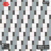 Interlock (Pasco) 20x20 cm · SQ22-484 · Square Pair + Half-Plank Step, Checker, Left - Monochrome