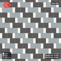 Interlock (Pasco) 20x20 cm · SQ22-486 · Square Pair + Half-Plank, Pairs, Right - Monochrome + Kerb