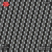 Interlock (Pasco) 20x20 cm · SQ22-487 · Square Pair + Half-Plank Step, Check, Left - Graphite Scale