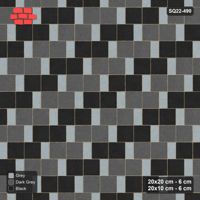 Interlock (Pasco) 20x20 cm · SQ22-490 · Sq Pair + Plank Step, Pairs, Left - Graphite Scale + Kerb