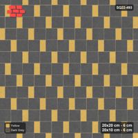 Interlock (Pasco) 20x20 cm · SQ22-493 · Square Pair + Half-Plank Step, Solid, Left - Mustard Slate