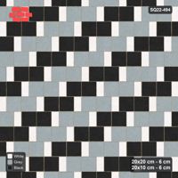Interlock (Pasco) 20x20 cm · SQ22-494 · Square Pair + Half-Plank Step, Pairs, Left - Tuxedo + Kerb