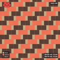 Interlock (Pasco) 20x20 cm · SQ22-498 · Square Pair + Half-Plank Step, Pairs, Left - Autumn + Kerb