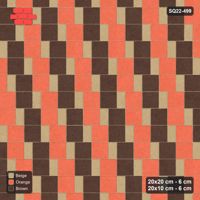 Interlock (Pasco) 20x20 cm · SQ22-499 · Square Pair + Half-Plank Step, Checker, Right - Autumn