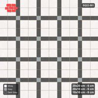 Interlock (Pasco) 20x20 cm · SQ22-501 · Panel Grid 2x2, Dark Lines, Accent Crossings - Monochrome