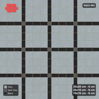 Interlock (Pasco) 20x20 cm · SQ22-502 · Panel Grid 3x3, Accent Crossings - Graphite Scale