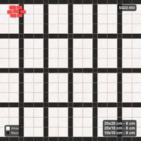 Interlock (Pasco) 20x20 cm · SQ22-503 · Panel Grid 2x3, Dark Half-Plank Lines, Mixed Edge - Contrast