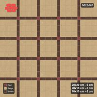 Interlock (Pasco) 20x20 cm · SQ22-507 · Panel Grid 3x3, Dark Lines, Accent Crossings - Tuscany