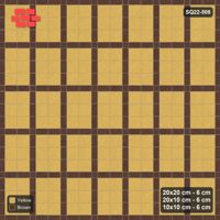 Interlock (Pasco) 20x20 cm · SQ22-508 · Panel Grid 2x3, Dark Half-Plank Lines - Harvest + Kerb