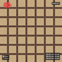 Interlock (Pasco) 20x20 cm · SQ22-511 · Panel Grid 2x2, Dark Half-Plank Lines - Sandstone