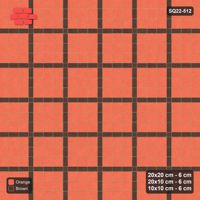 Interlock (Pasco) 20x20 cm · SQ22-512 · Panel Grid 3x3, Dark Half-Plank Lines - Burnt Clay + Kerb