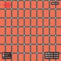 Interlock (Pasco) 20x20 cm · SQ22-513 · Panel Grid 2x3, Dark Lines, Accent Crossings - Sunset Slate
