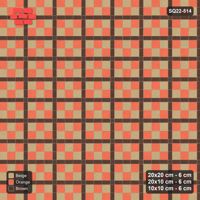 Interlock (Pasco) 20x20 cm · SQ22-514 · Panel Grid 3x2, Dark Lines, Chequered Panels - Autumn