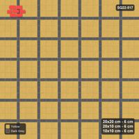 Interlock (Pasco) 20x20 cm · SQ22-517 · Panel Grid 3x3, Dark Half-Plank Lines - Mustard Slate