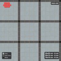 Interlock (Pasco) 20x20 cm · SQ22-520 · Panel Grid 4x4, Accent Crossings - Graphite Scale + Kerb