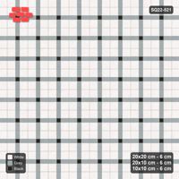 Interlock (Pasco) 20x20 cm · SQ22-521 · Panel Grid 2x2, Dark Lines, Accent Crossings - Tuxedo