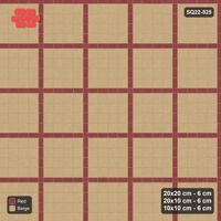 Interlock (Pasco) 20x20 cm · SQ22-525 · Panel Grid 4x4, Dark Half-Plank Lines - Terracotta