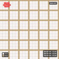 Interlock (Pasco) 20x20 cm · SQ22-527 · Panel Grid 3x3, Dark Half-Plank Lines - Ivory & Sand