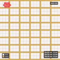 Interlock (Pasco) 20x20 cm · SQ22-529 · Panel Grid 3x2, Dark Half-Plank Lines - Ivory & Ochre