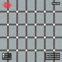 Interlock (Pasco) 20x20 cm · SQ22-533 · Panel Grid 2x3, Dark Lines, Accent Crossings - Monochrome