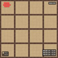 Interlock (Pasco) 20x20 cm · SQ22-535 · Panel Grid 4x4, Dark Half-Plank Lines - Sandstone