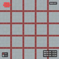 Interlock (Pasco) 20x20 cm · SQ22-537 · Panel Grid 3x3, Dark Half-Plank Lines - Brick & Ash