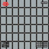 Interlock (Pasco) 20x20 cm · SQ22-538 · Panel Grid 2x3, Accent Crossings - Graphite Scale