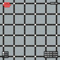 Interlock (Pasco) 20x20 cm · SQ22-542 · Panel Grid 3x3, Dark Lines, Accent Crossings - Tuxedo