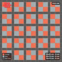 Interlock (Pasco) 20x20 cm · SQ22-546 · Panel Grid 2x2, Dark Lines, Chequered Panels - Sunset Slate