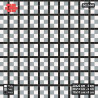 Interlock (Pasco) 20x20 cm · SQ22-548 · Panel Grid 2x3, Dark Lines, Chequered Panels - Tuxedo + Kerb