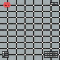Interlock (Pasco) 20x20 cm · SQ22-549 · Panel Grid 3x2, Dark Lines, Accent Crossings - Tuxedo