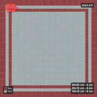 Interlock (Pasco) 20x20 cm · SQ22-570 · Rug, 12x12 Field, Bead + Stretcher + Square Borders, Inverse