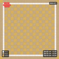 Interlock (Pasco) 20x20 cm · SQ22-571 · Rug 16x16, Bead + Soldier Borders, Chequered Field, Kerb