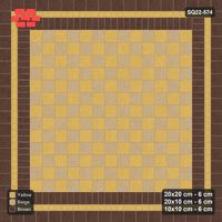 Interlock (Pasco) 20x20 cm · SQ22-574 · Rug 13x13, Soldier + Bead + Square Borders, Chequered Field