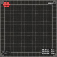 Interlock (Pasco) 20x20 cm · SQ22-579 · Rug 17x17, Bead + Soldier + Bead Borders, Inverse